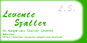 levente szaller business card